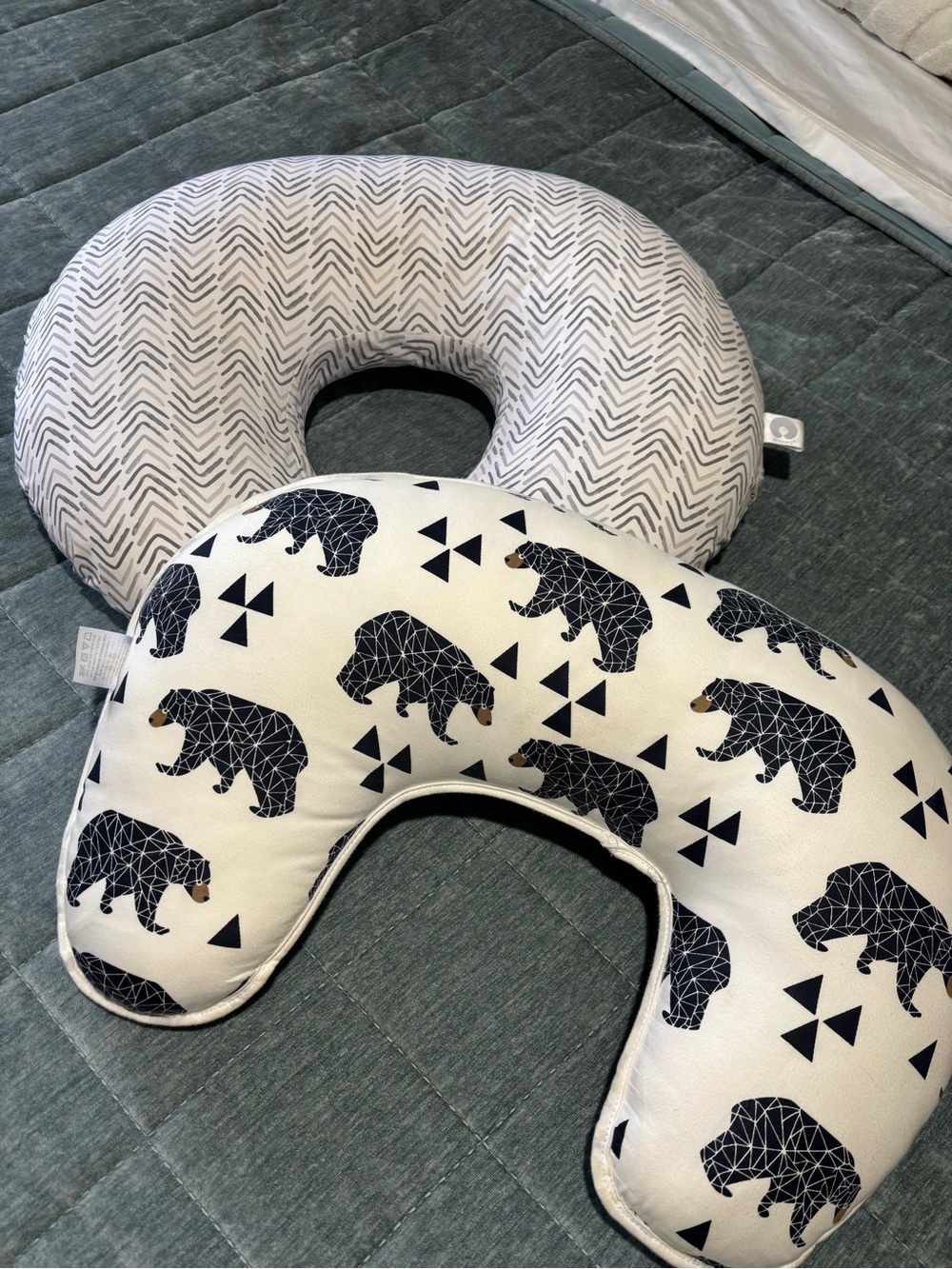Grey Pattern & White Bear Nursing Support Pillow Set - Unbranded